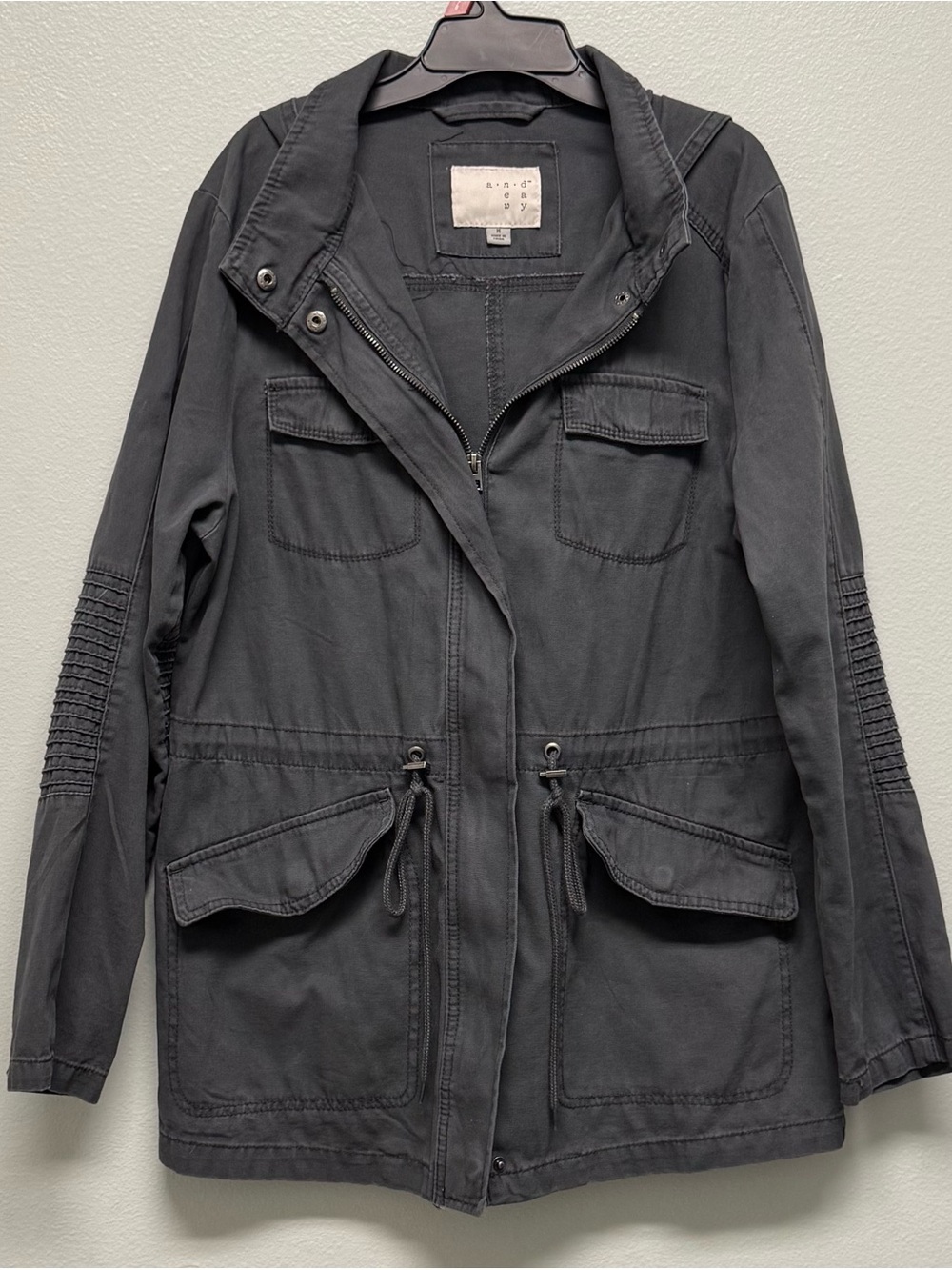 A.N.D ea wayCharcoal Utility Jacket with Drawstring Waist